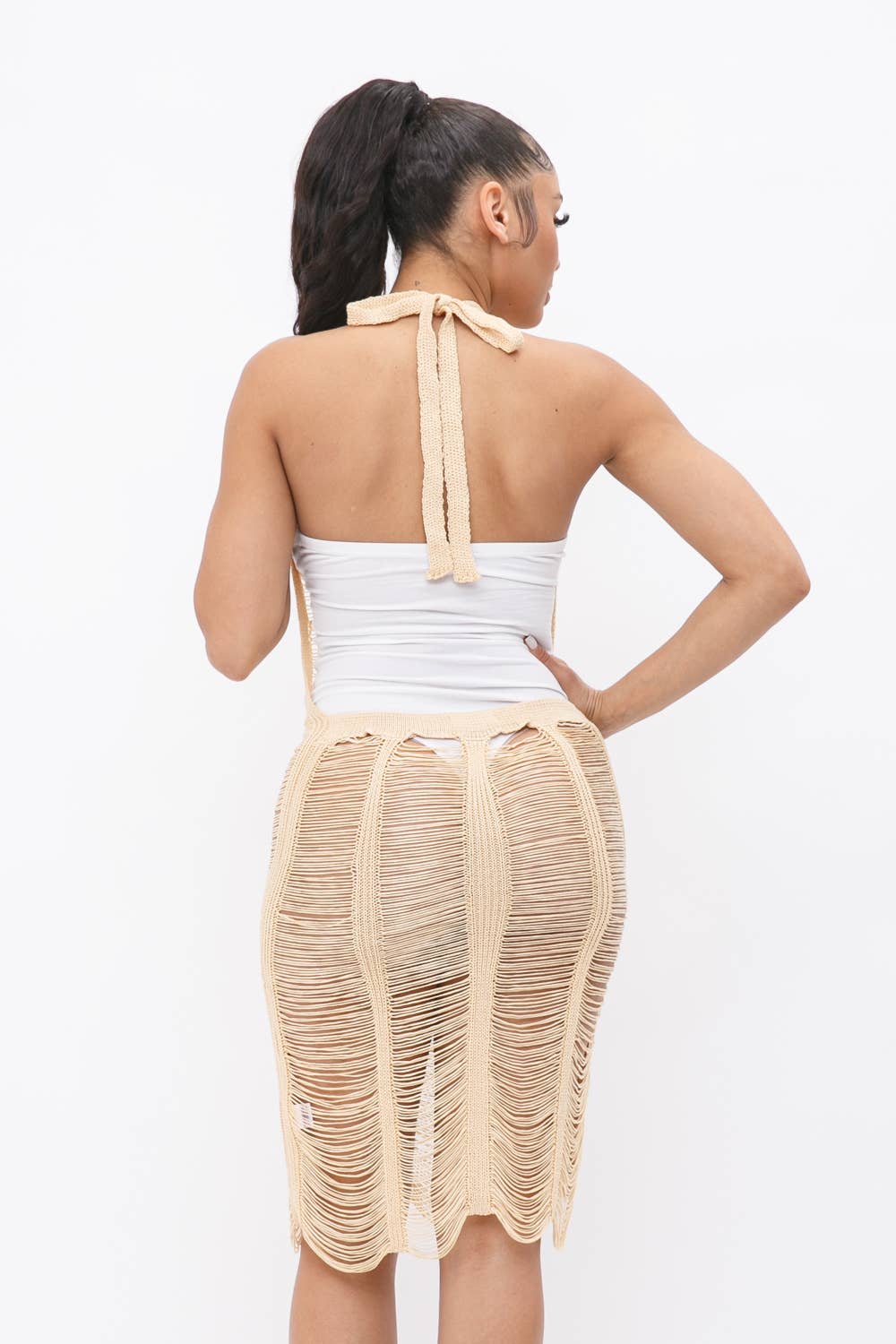 Julia by LoveJ - Wholesale Swim Cover Up - Women's - V-Neck Halter Open Back Cover Up Dress10