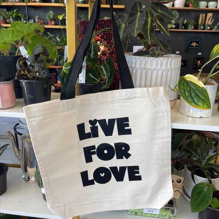 Live For Love Bomuld lærredstaske for engroshandel hos Crafts At Stake