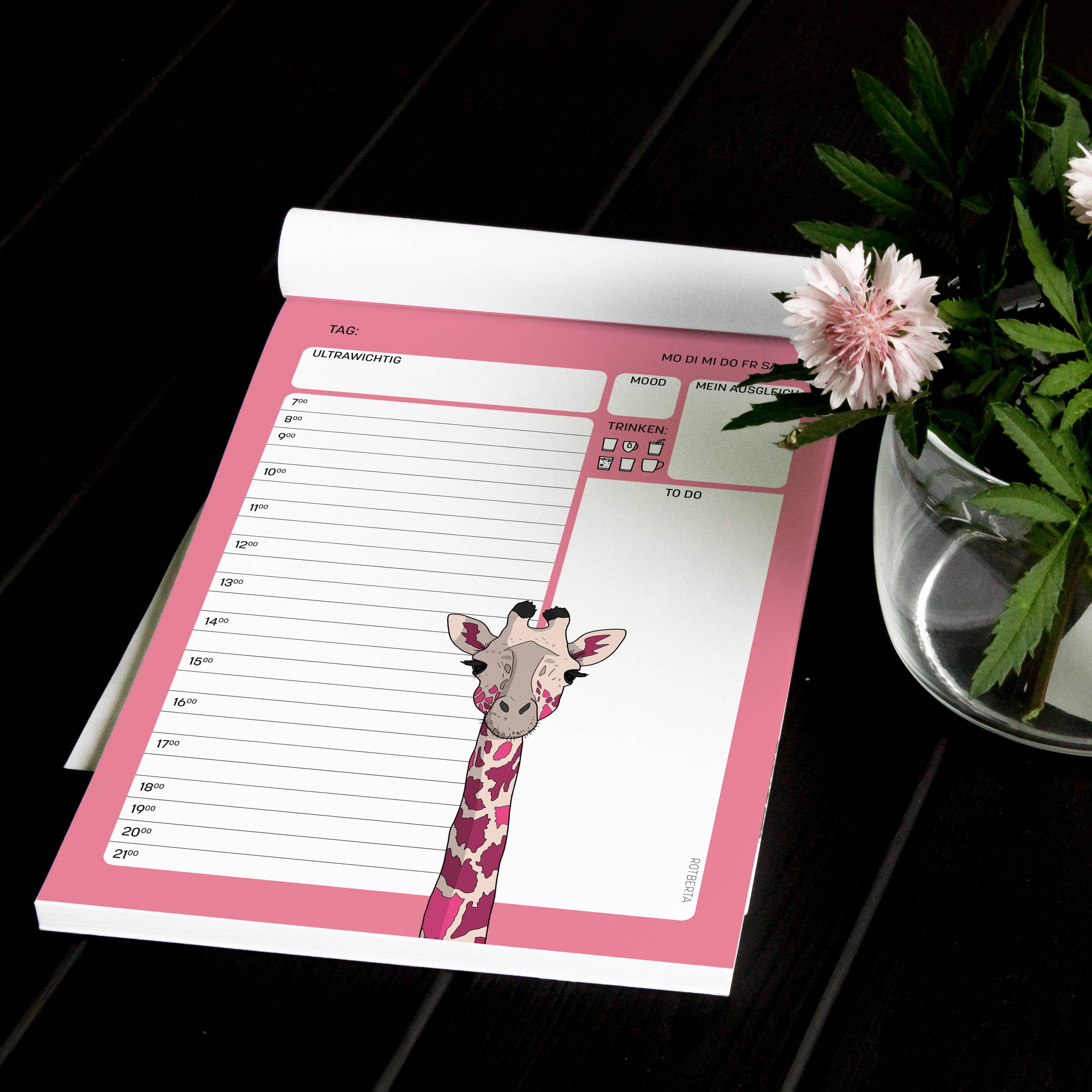 Rotberta - Wholesale Planner - Magnetic Daily Planner, DIN A6, Giraffe1