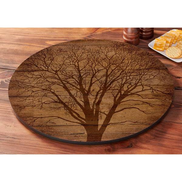 Parmi les arbres plateau tournant en bois 18" pour la vente par Art Brand Studios