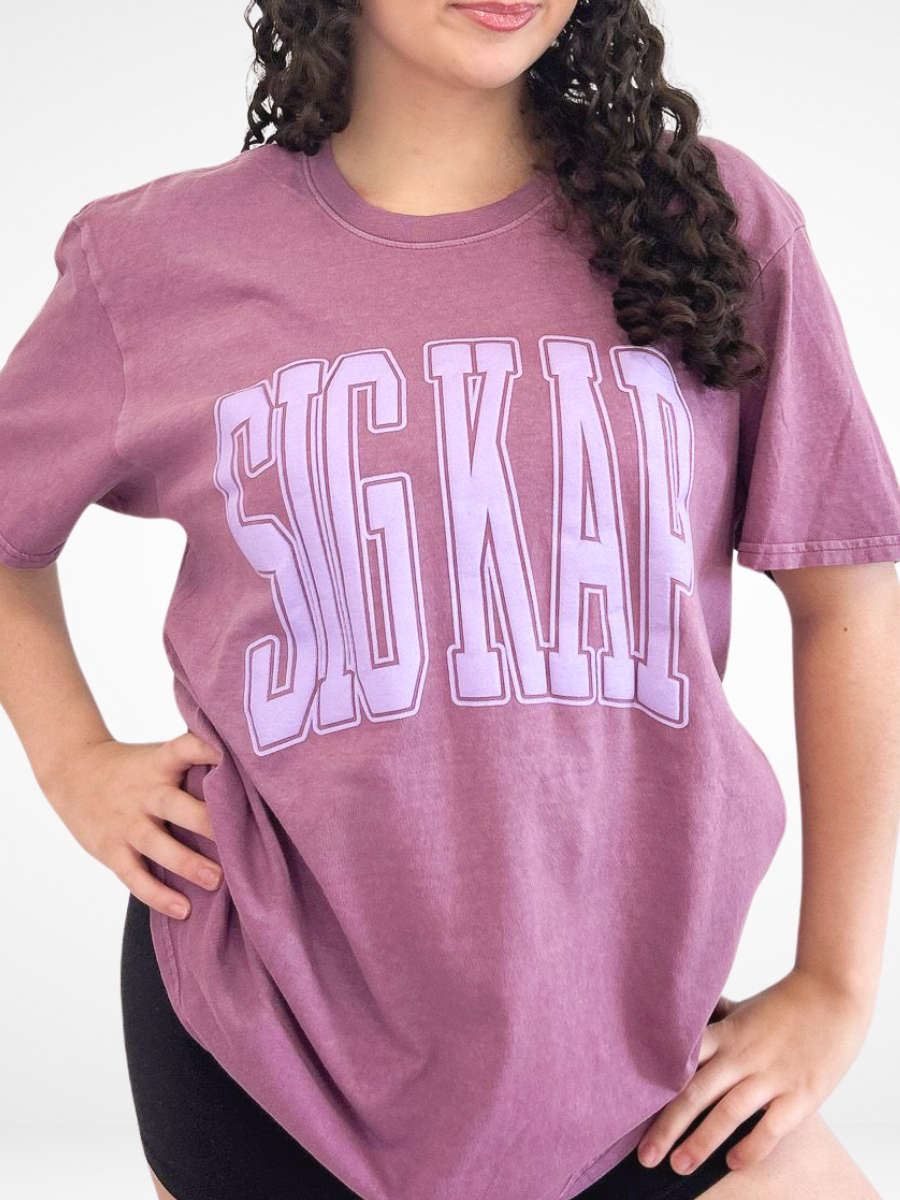 Duo Threads - Wholesale Screen Printed T-Shirt - Women's - Sorority Varsity Arch Puff Tee 3