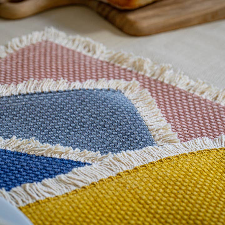 KAF Home - Wholesale Placemat - Verona 100% Cotton Woven Placemat With Fringe Trim-13" x 19"