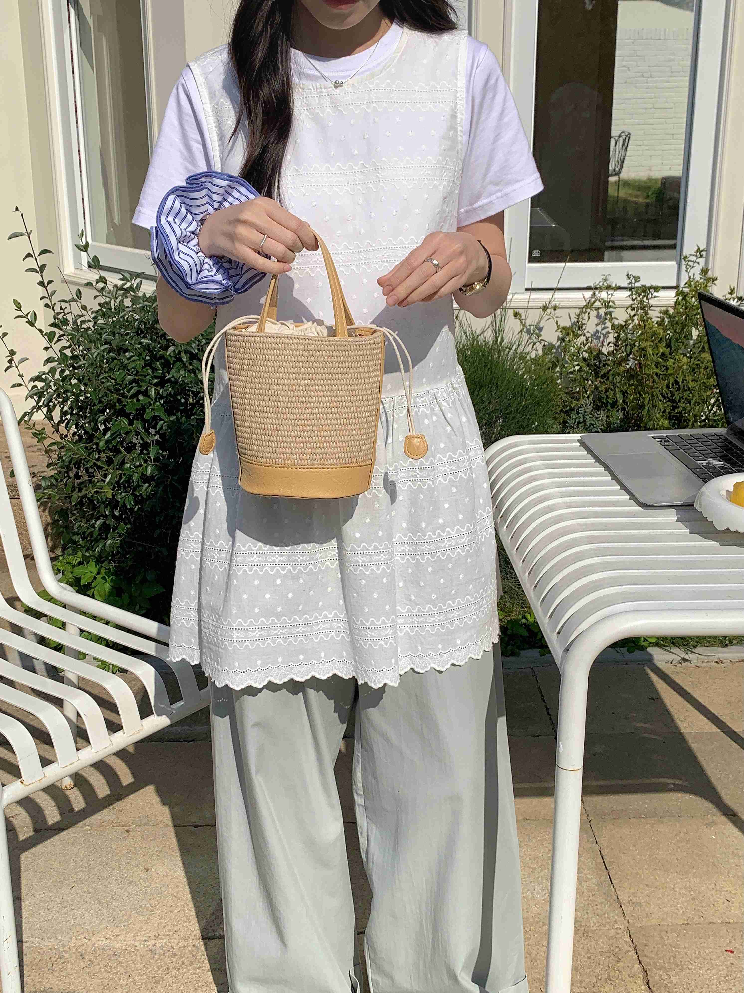 Pretty Persuasions - Vente Sac à bandoulière – femme - P25035 Sac seau/pochette bandoulière en paille3