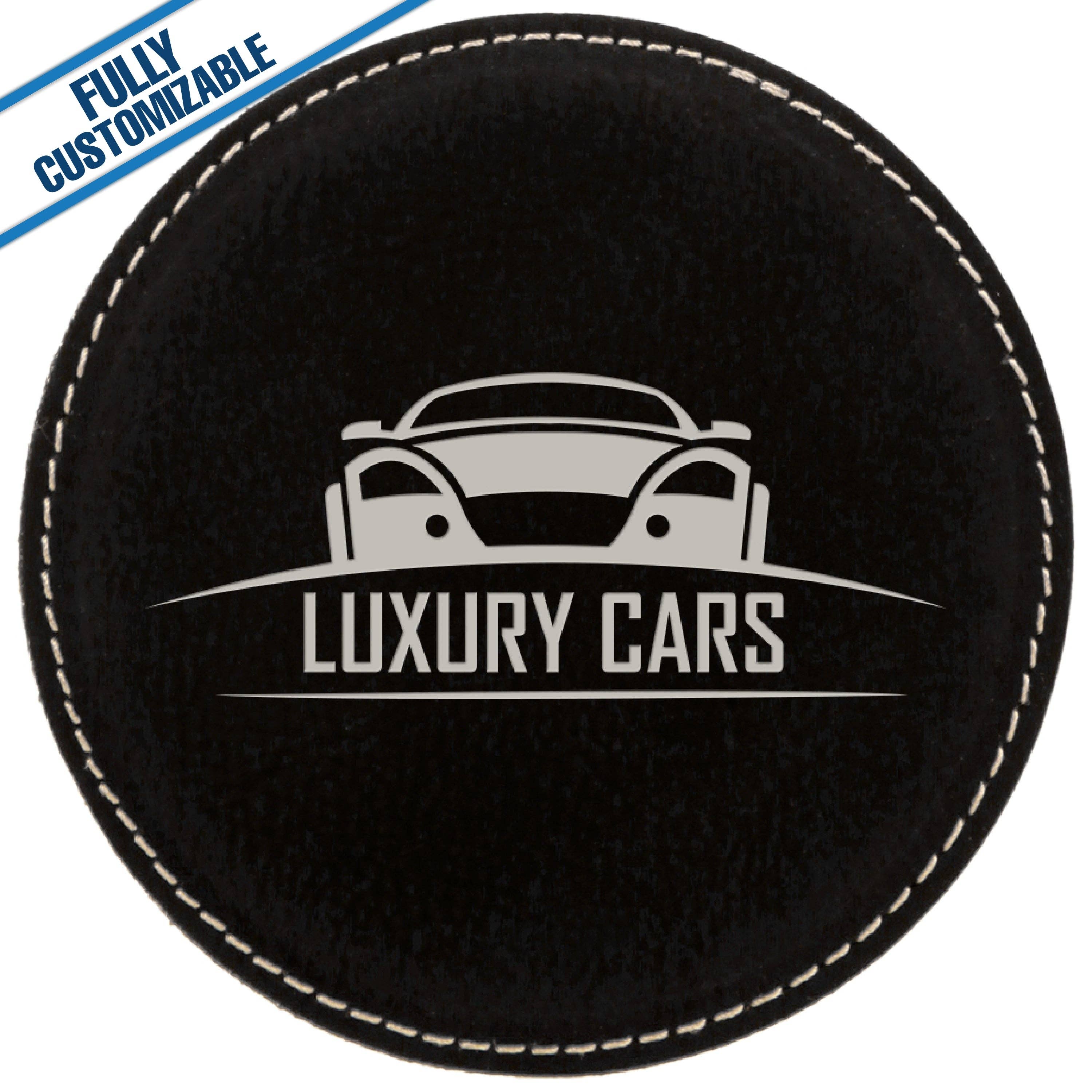 GiftWorksPlus - Wholesale Coasters - Engraved Leatherette Round Coasters - Fully Customizable7