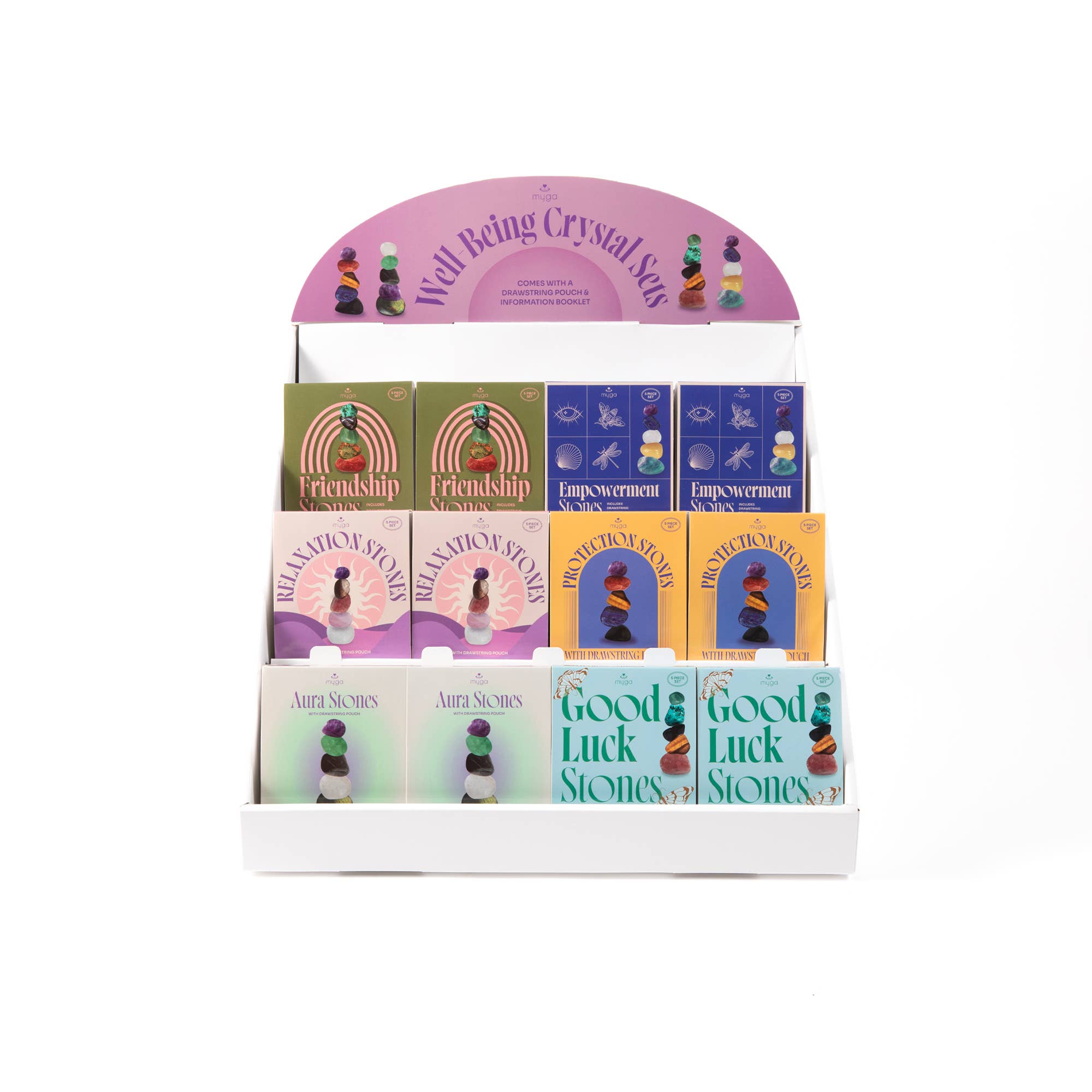 Myga - Wholesale Spiritual Stone/Crystal - Myga Wellbeing Crystal Collection - Display 24 Units1