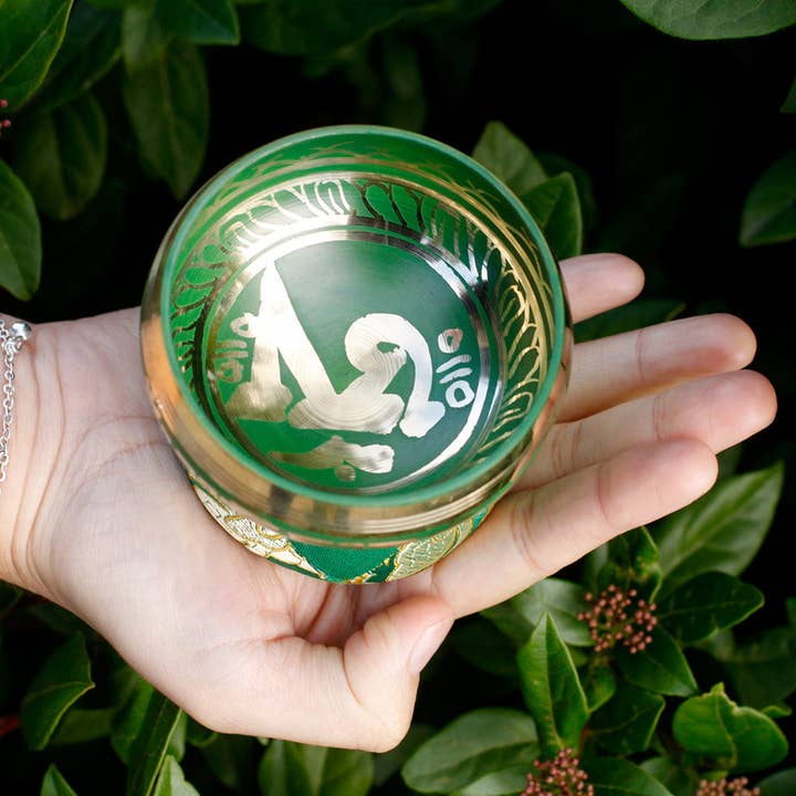 AW Artisan - Wholesale Music Accessory - Tibetan Mini Bowls Gift Set - Green4