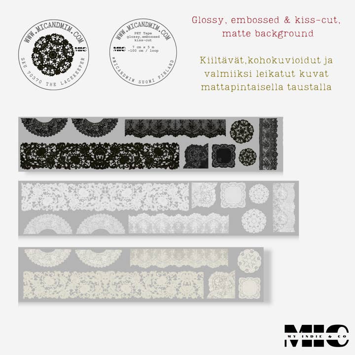 MIC & MIM Premium Paper Shop - Wholesale Sticker - MIC | PET Tape (3D Glossy & Kiss-cut): The Lacekeeper8
