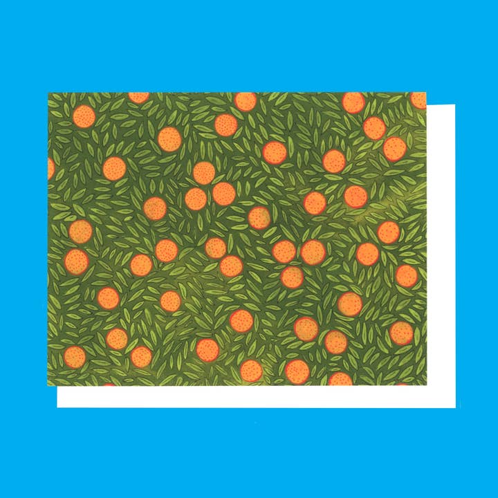 Oranges blank card for wholesale by EEW art & cards