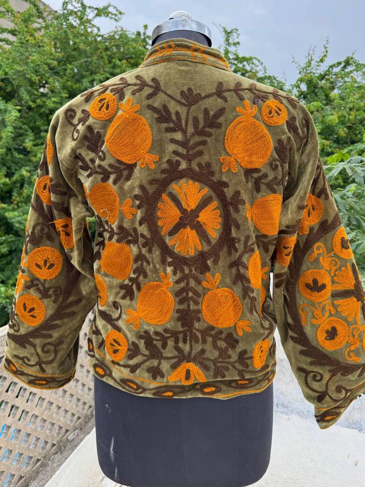 bhavnas boutique - Wholesale Jacket – Women's - Embroidery Floral Velvet Jacket Suzani Party Wear Jackets6