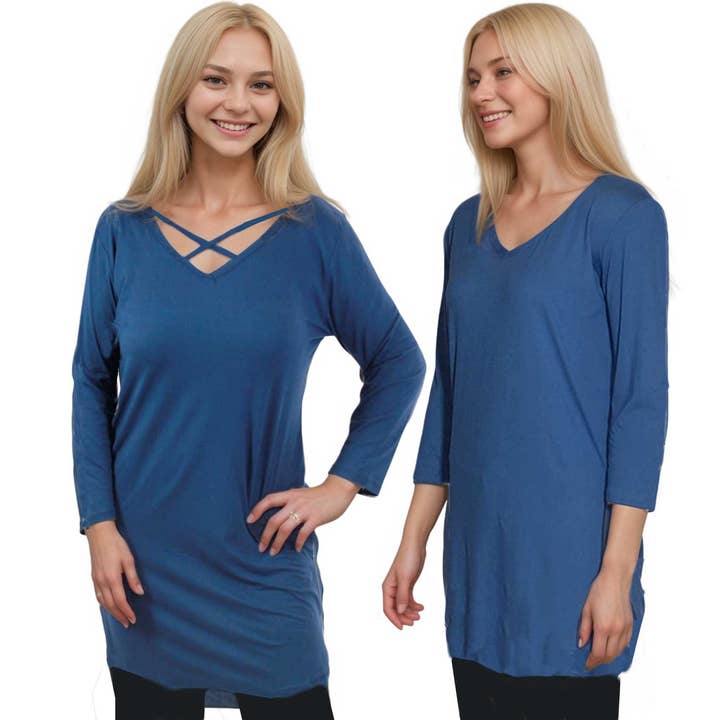 3110 - Criss Cross Brushed Fiber Tunics and other Purchase Wholesale imported ladies tops. Free Returns & Net 60 Terms on Faire trending on Faire.