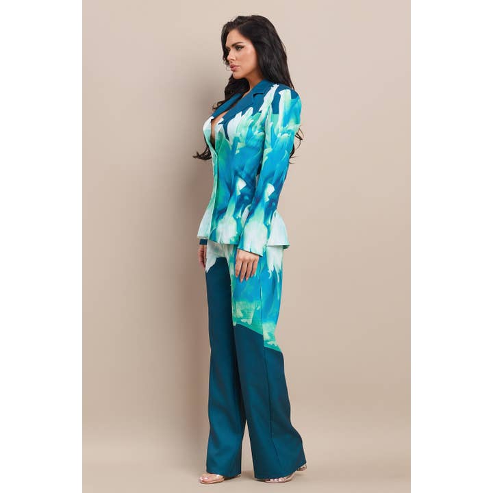 The Sang – Fato - Mulher por atacado – BLAZER COM CALÇAS COMBINANDO EM ESTAMPA FLORAL11