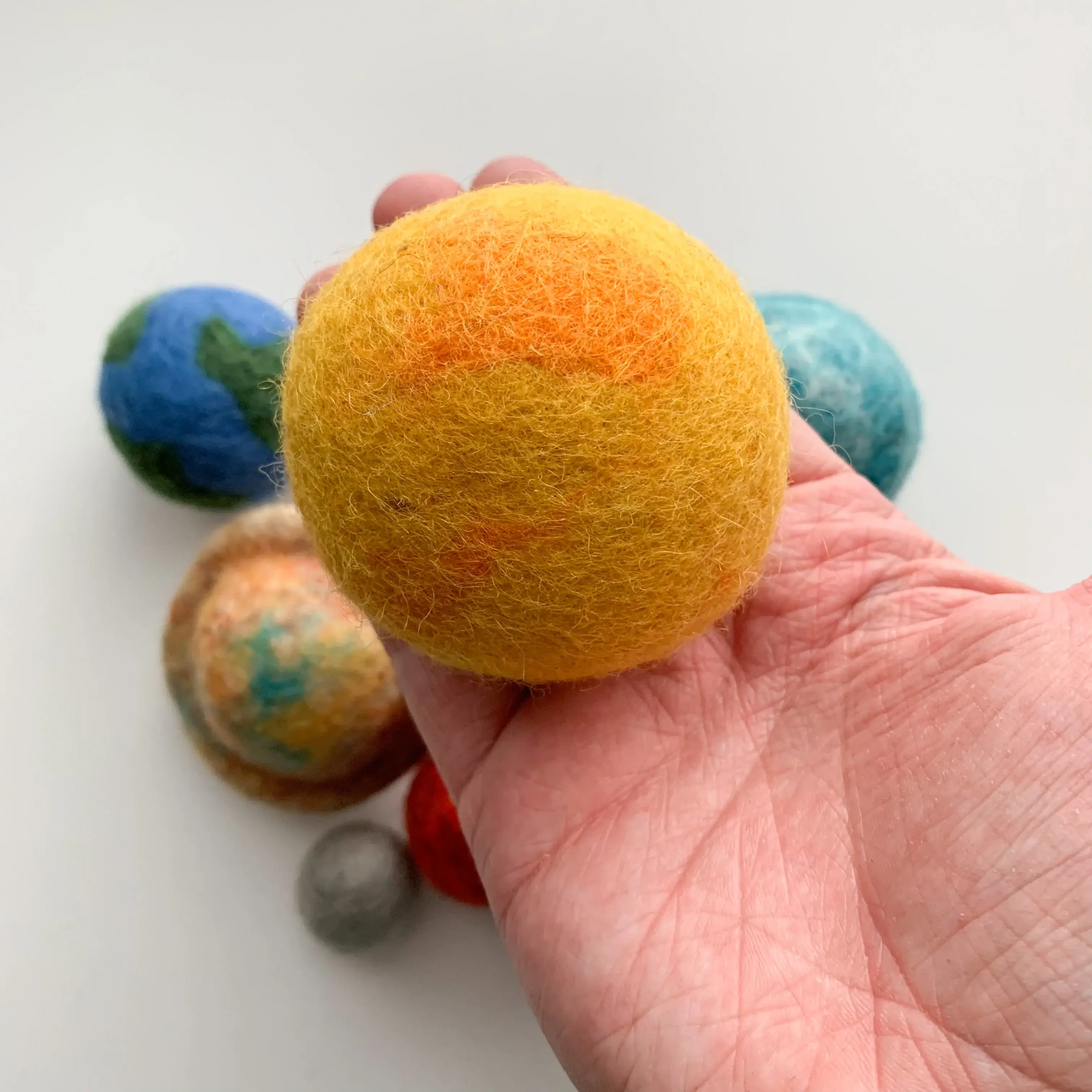 Sewing Seeds Play – wholesale Toy set – Kids – Felt Planet Set Of Ten - With Drawstring Storage Bag2