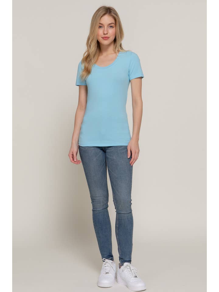 Active Basic | Active USA - Wholesale T-shirt – women's - Short Sleeve Scoop Neck Cotton Jersey Top15