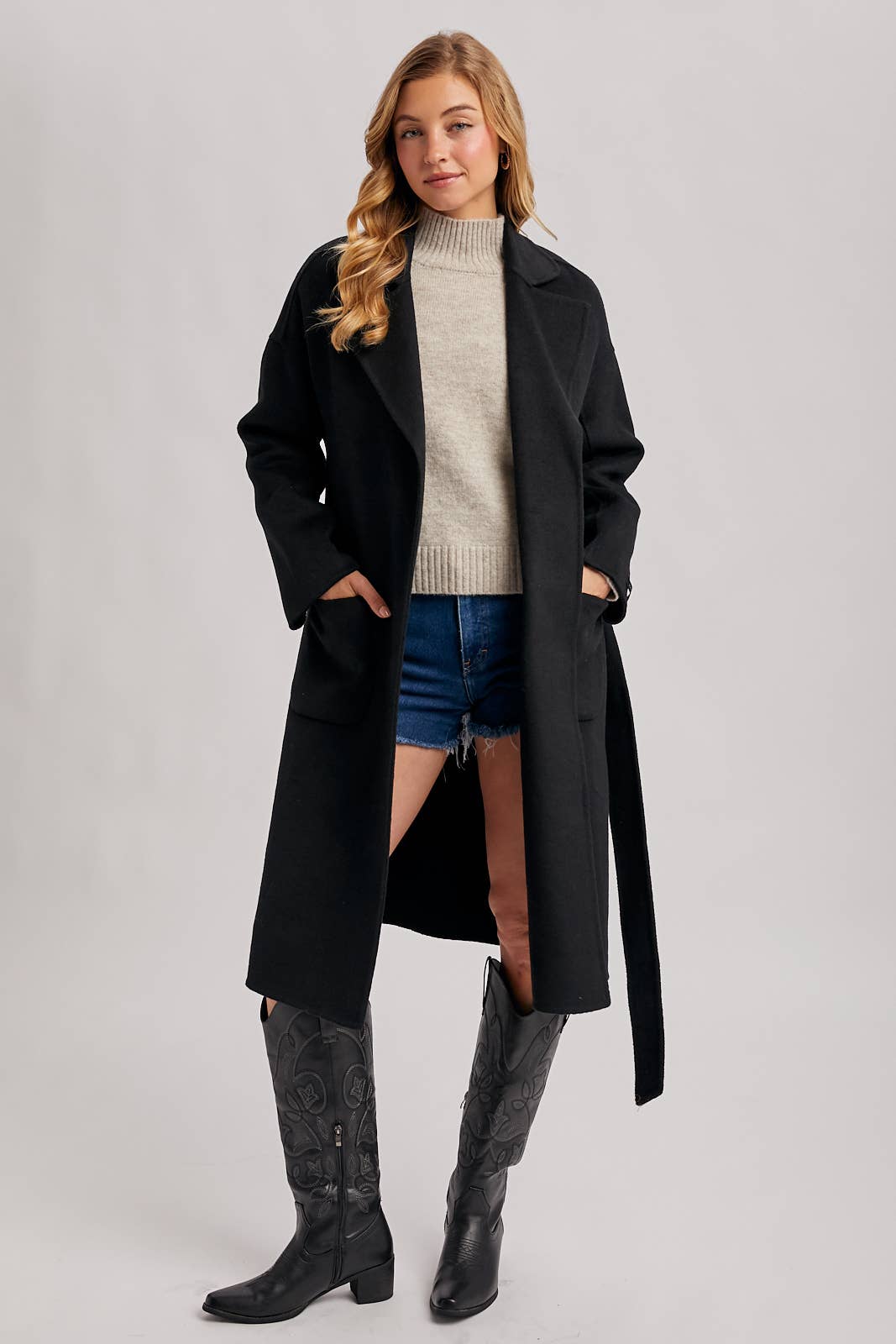 Bluivy - Wholesale Coat - Women's - HANDMADE BELTED LONGLINE COAT22
