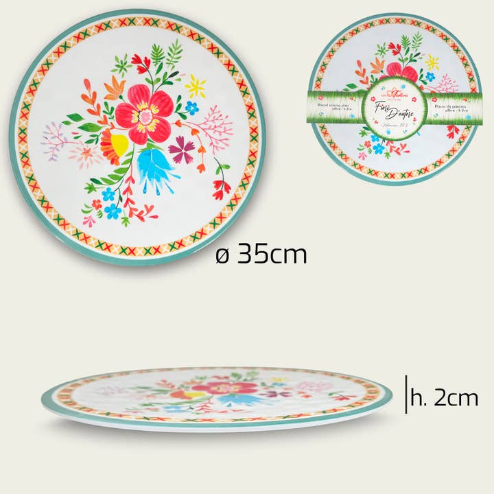 Rond Plat Laag Fiori D’Autore Edenia In Melamine voor wholesale door ARCA ITALY