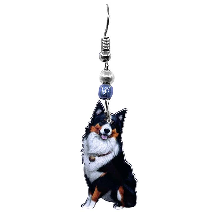 Acrylic Border Collie Dog Pet Dangle Earrings for wholesale by Pichincha