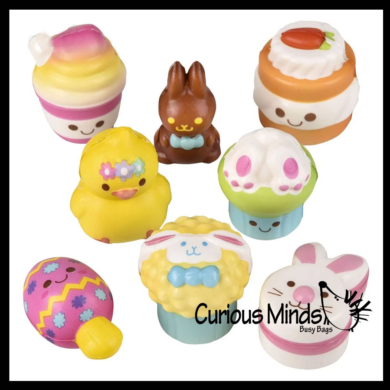 Curious Minds Toys – wholesale Squishy toy – Kids & Baby – Mini Easter Slow Rise Squishy Foam Toys - Cute Squish Basket3
