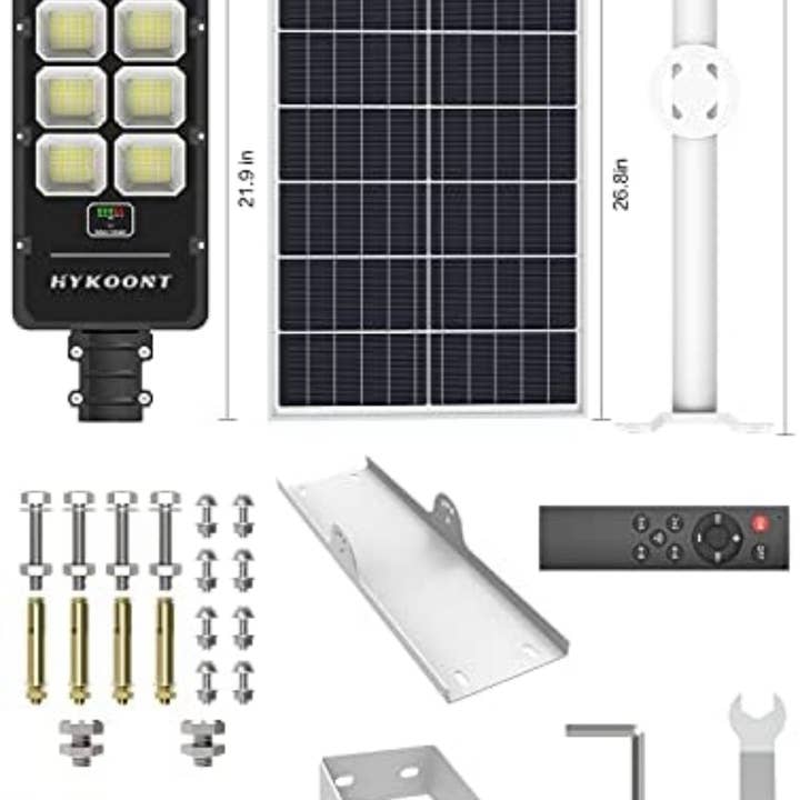 OutdoorSolarOutlet - Wholesale Outdoor/Lawn Light - 400W Solar Street Lights Outdoor, Dusk to Dawn Solar Led Outdoor Light with Remote Control, 6500K Daylight White Security Led Flood Light5