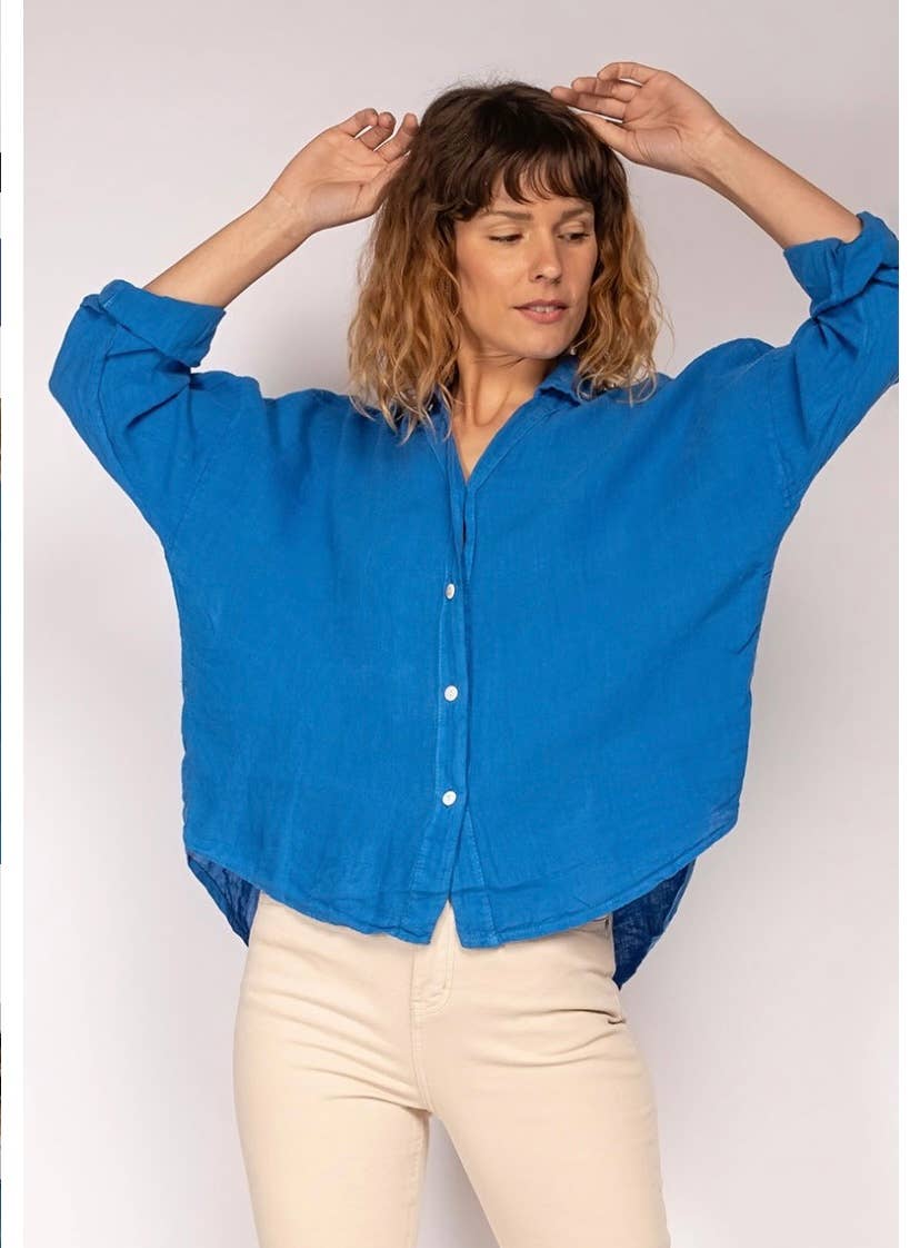 LINEN & COTTON HOUSE - Vente Chemise à col boutonné – femme - CHEMISE EN LIN. 48902 NINA43