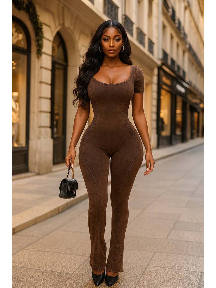 Dalia Studio - Wholesale Jumpsuit - Women's - MINERAL WASH OPEN BACK FLARE JUMPSUIT3