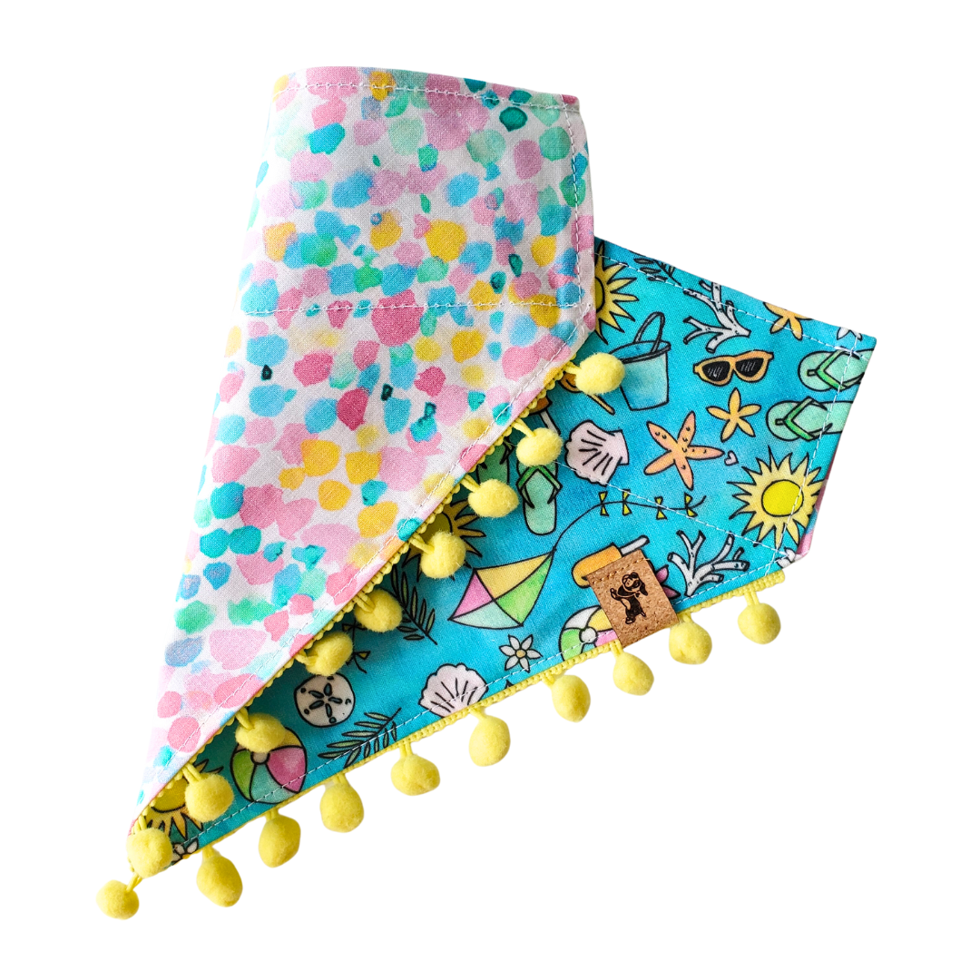 Charlie & the Hound - Wholesale Pet Bandana - Dog - Beach Day - Reversible Dog Collar Bandana1