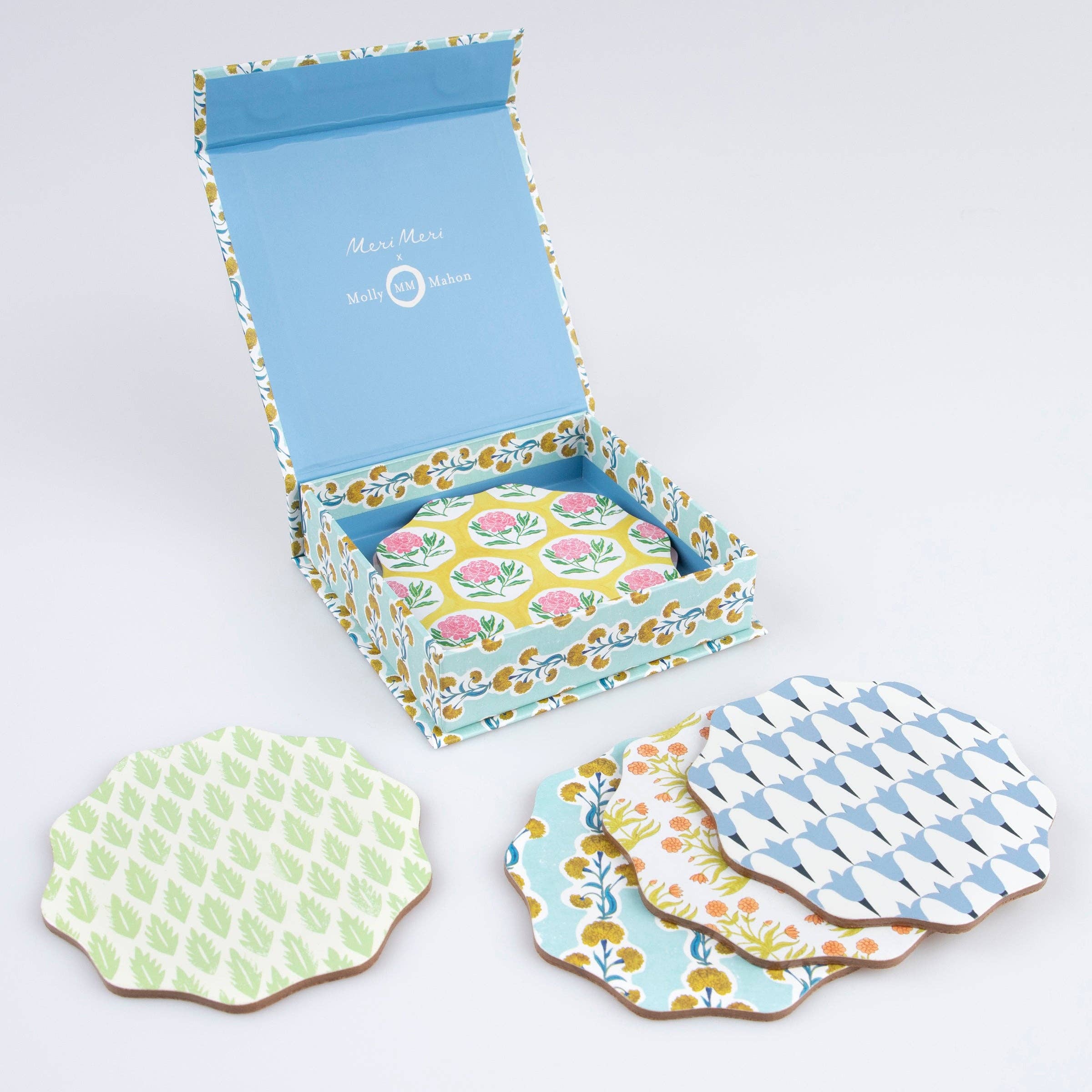 Meri Meri - Vente Sous-verre - Sous-verres ronds Meri Meri x Molly Mahon en bois composite1