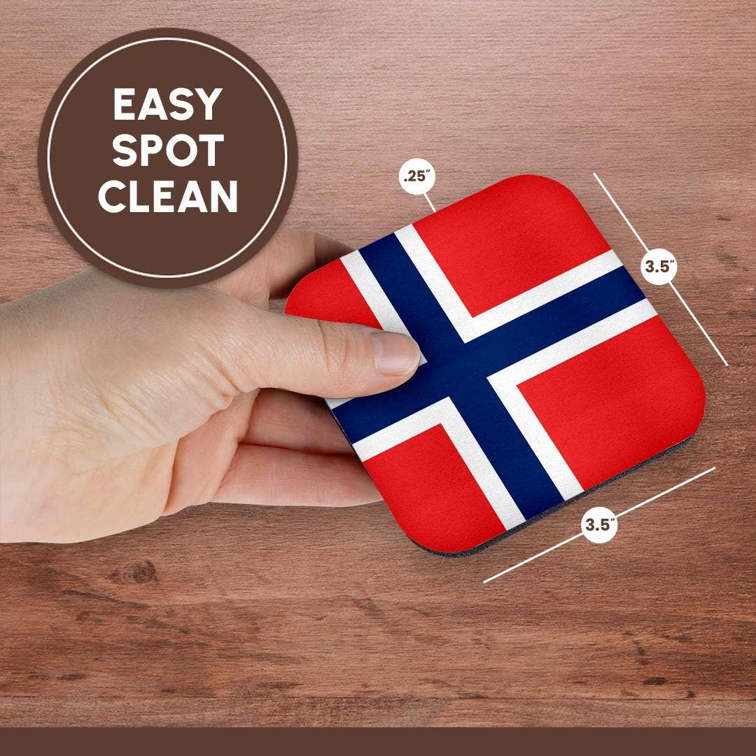 3dRose - Venta al por mayor Posavasos - 3dRose, Bandera de Noruega - Cruz nórdica escandinava roja azul blanca noruega - País del mundo de Escandinavia, Posavasos13