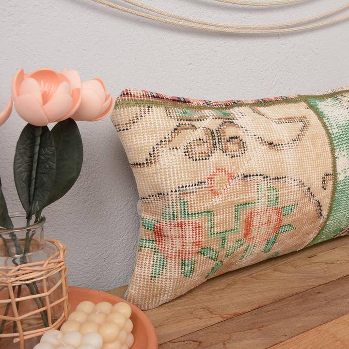 Cojín Vintage Turco Kilim 12x24 Patchwork para venta al por mayor de Kilim Pillow Decors