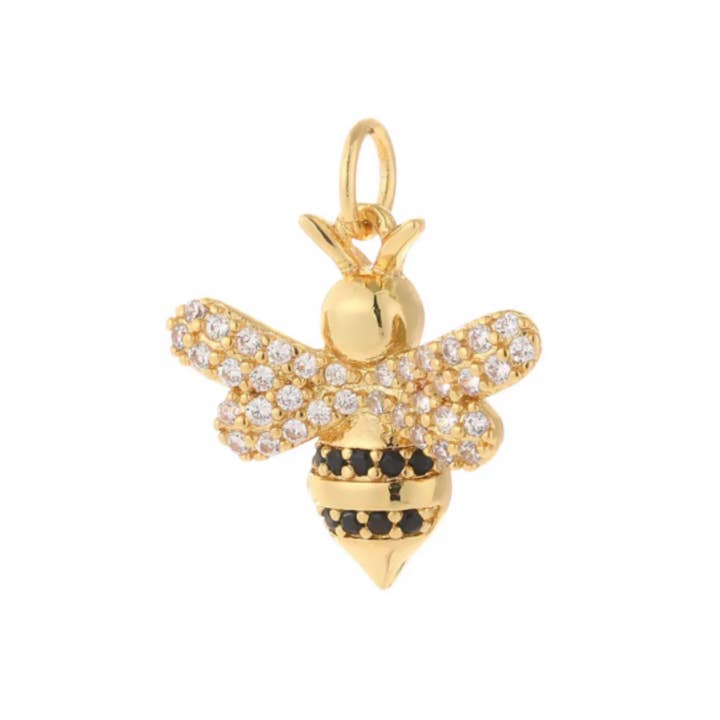 Savvy Bling - Wholesale Individual Charm/Pendant - Bumble Bee CZ Charm For Charm Necklace & Bracelet