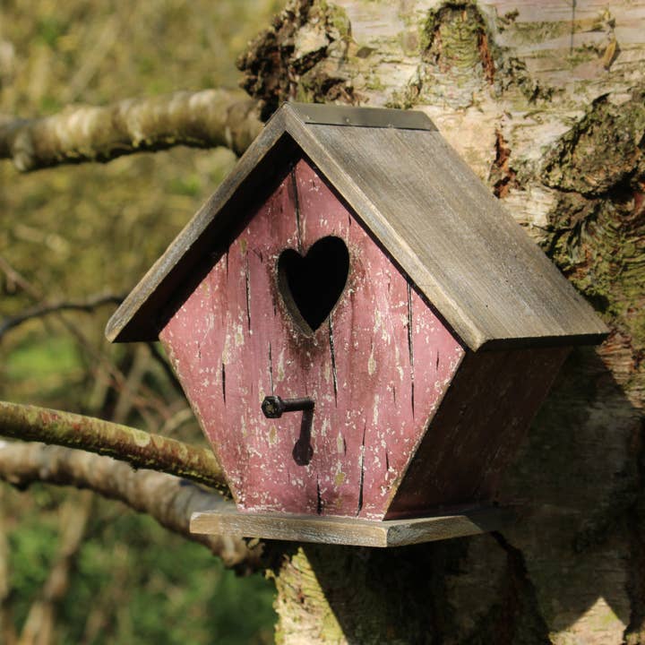 Pink Bird House with Heart-shaped Entrance for wholesale by Originals International Ltd