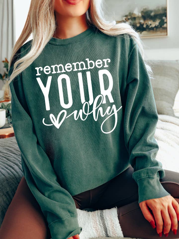 Trinity & Christopher Designs LLC - Wholesale Graphic Sweatshirt - Women's - Remember Your Why0
