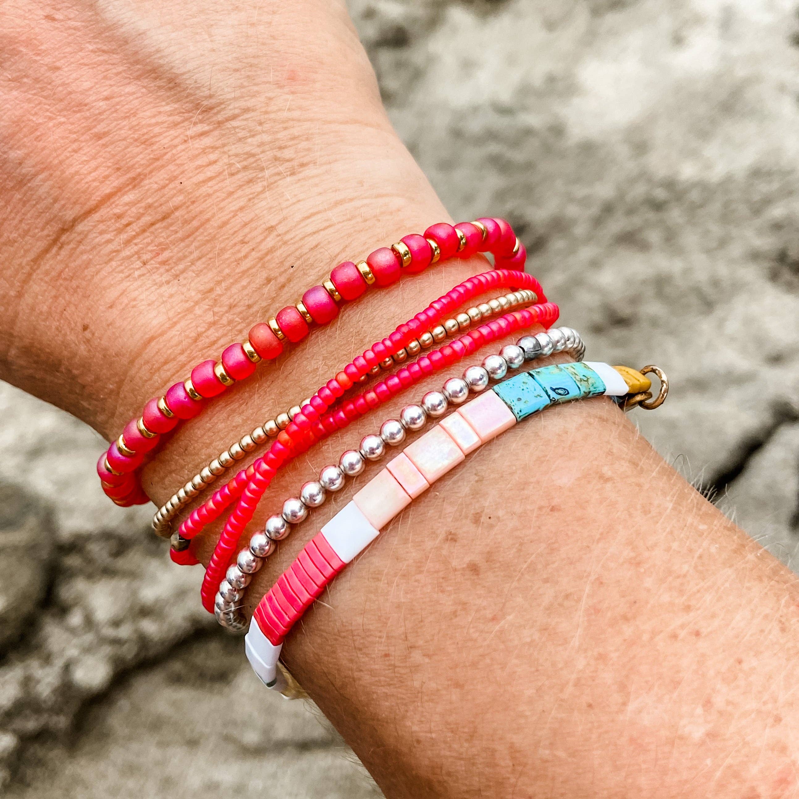 Libbies Bracelets - Wholesale Beaded Bracelet - Paradise Glossy Beaded Bracelet1