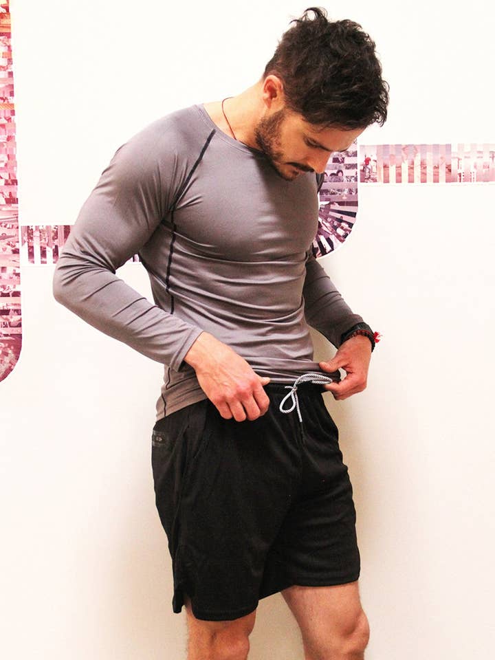 Adam - Pantaloncini da uomo con coulisse, con bordo e tasca, colore: nero per la vendita all'ingrosso da parte di Lenawee Moda