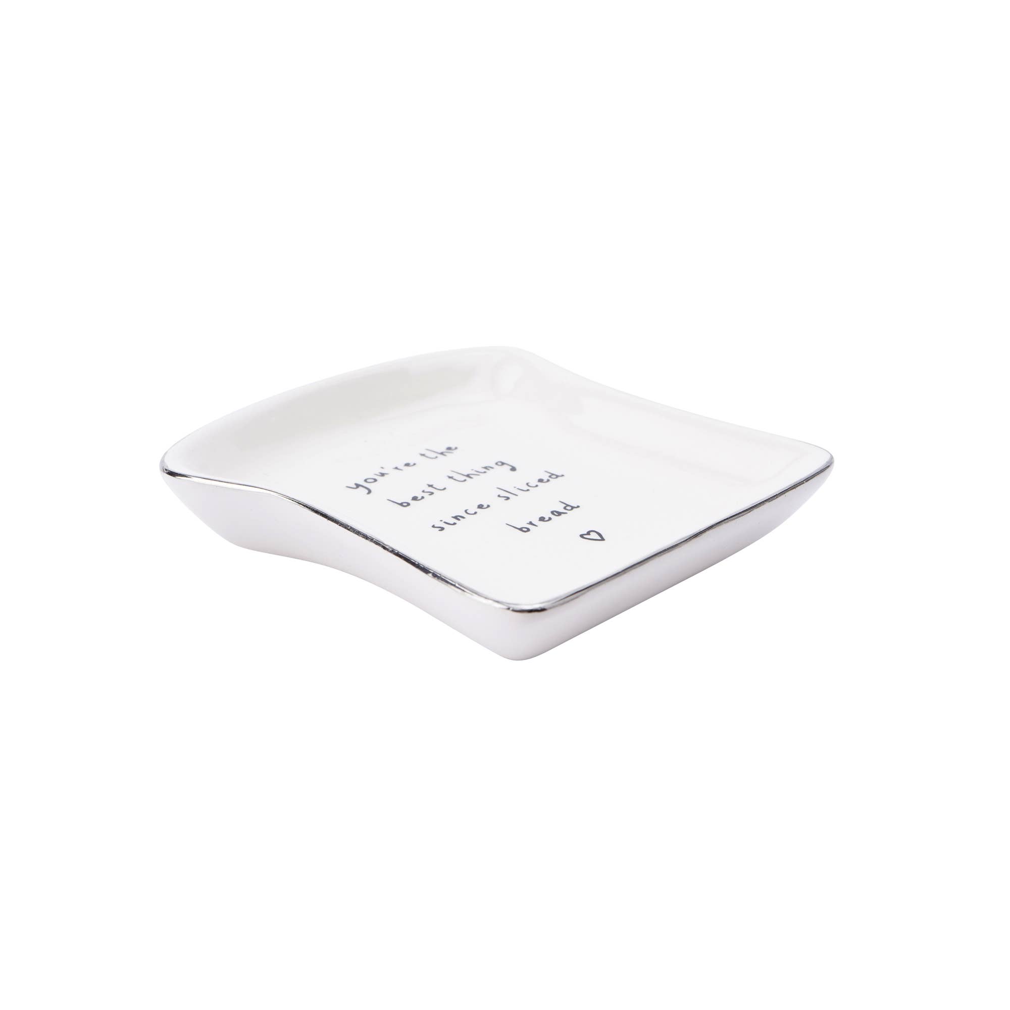 CGB Giftware - Venta al por mayor Joyero de plato - Plato de cerámica para anillos con frase 'Tú eres lo mejor después del pan rebanado'3