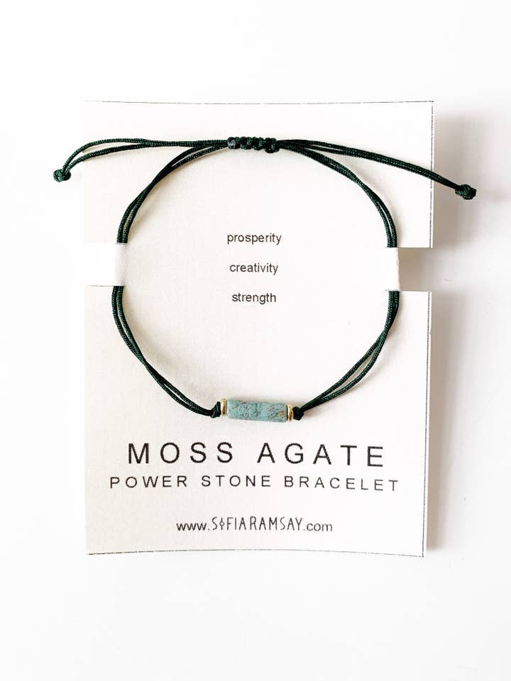 Moss agat magt sten armbånd - Unisex halvædelsten for engroshandel hos Sofia Ramsay