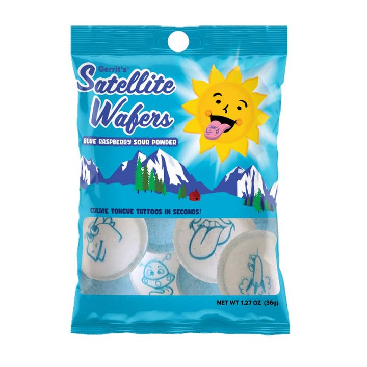 I Got Your Candy – wholesale Boiled sweets – Sour Satellite Wafers Blue Raspberry 1.27oz - 12ct1
