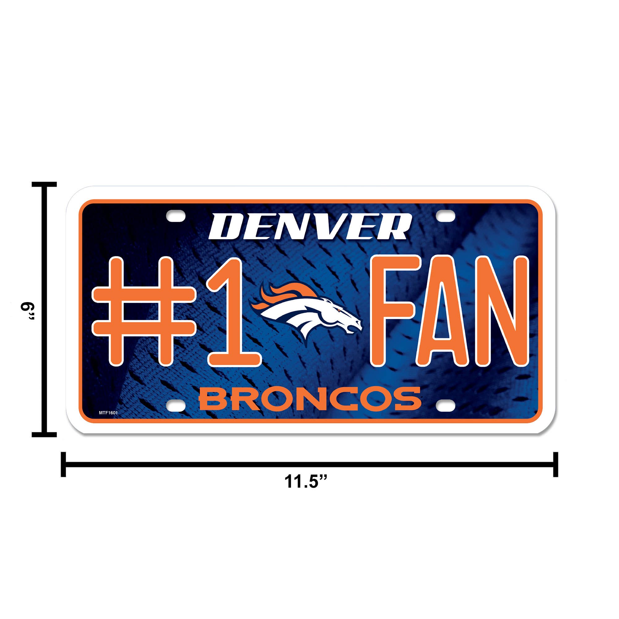 Rico Industries - Wholesale Car Decorative Charm - Unisex - NFL Football Denver Broncos  #1 Fan Metal Auto Tag5