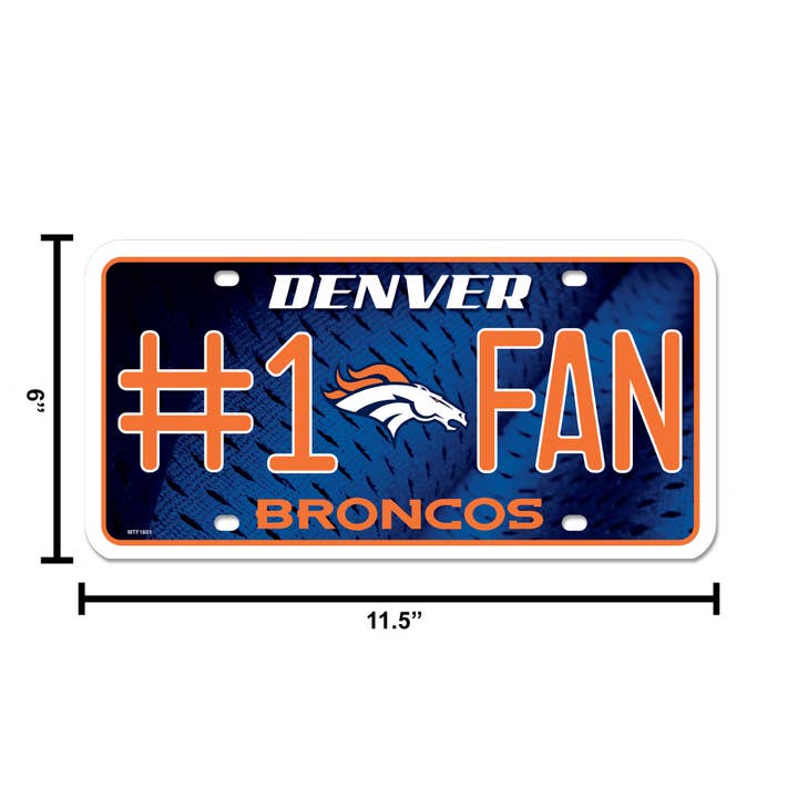 Rico Industries - Wholesale Car Decorative Charm - Unisex - NFL Football Denver Broncos #1 Fan Metal Auto Tag5