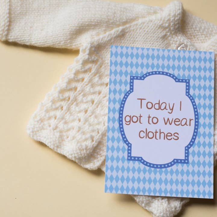 Blå Retro Premature Baby Rejsekort® for engroshandel hos Dios Designs