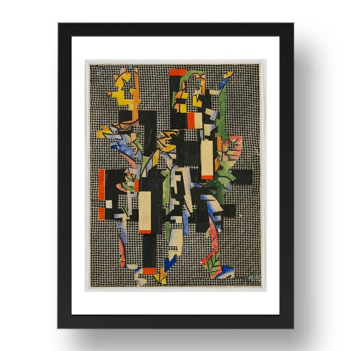 Hannah Höch: Collage II, modernistisches Kunstwerk, A3 Reproduktionsposter in 17x13" schwarzem Rahmen für den Großhandel von PERIOD PRINTS