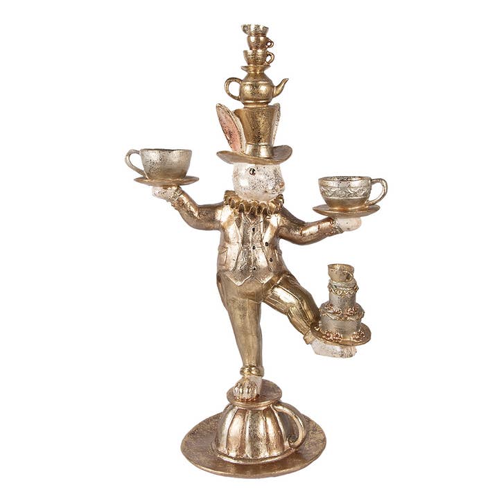 Dekorativ figurkanin 35x22x58 cm Guld färgad Plast för wholesale av Clayre & Eef