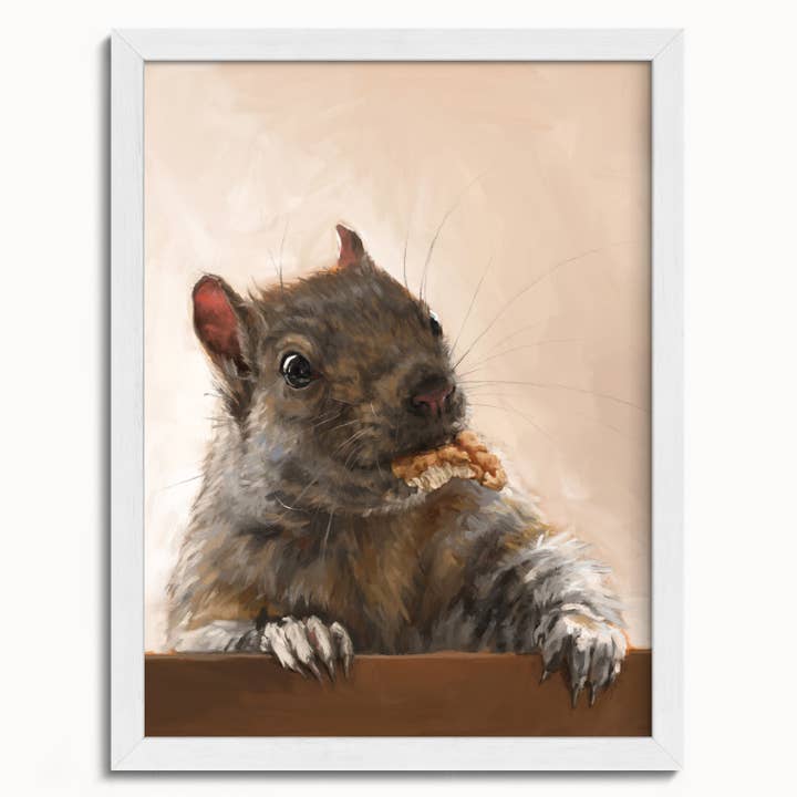 The Ugly Cat Studio - Wholesale Art Print - Grey Squirrel with a Walnut Fine Art Print13