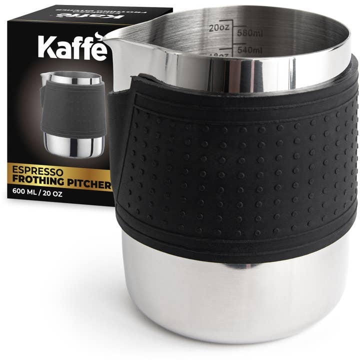 Kaffe – wholesale Pitcher – Stainless Steel Milk Frothing Pitcher (20oz) - Silicone Slv