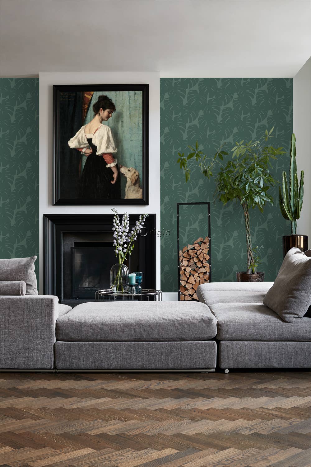 The Design Department b.v. - Vendita all'ingrosso Carta da parati - Carta da parati con foglie e struttura tessuta5