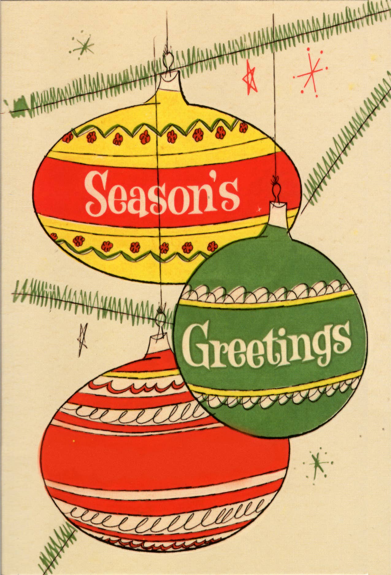 Wright Card Company - Wholesale Christmas Decoration - Retro Christmas Tree Ornaments - Box set of 10 (C10349)2