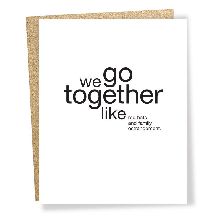 Sapling Press - Wholesale Love Card - #3301: red hats/estrangement card0