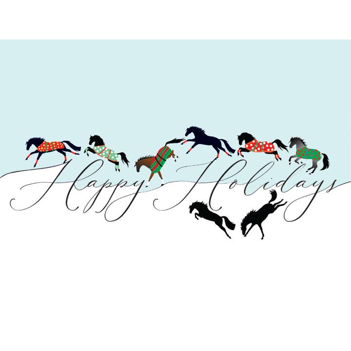 Horse Hollow Press - Wholesale Christmas Card - Horse Christmas Card / Canter Jump / Holiday Greeting Card