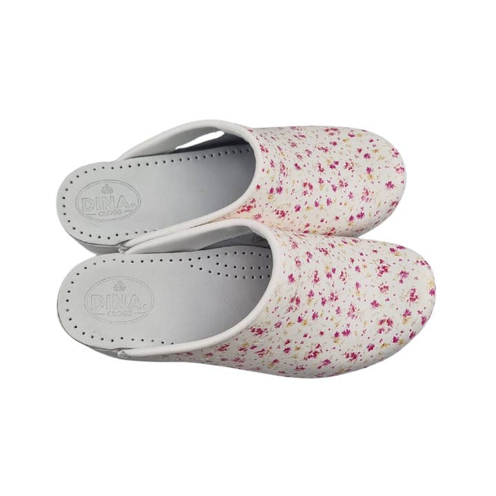 TRAAGOODS.COM – wholesale Träskor – dam – Medicinska Träskor Med PU Sula - Rosa Blommor3