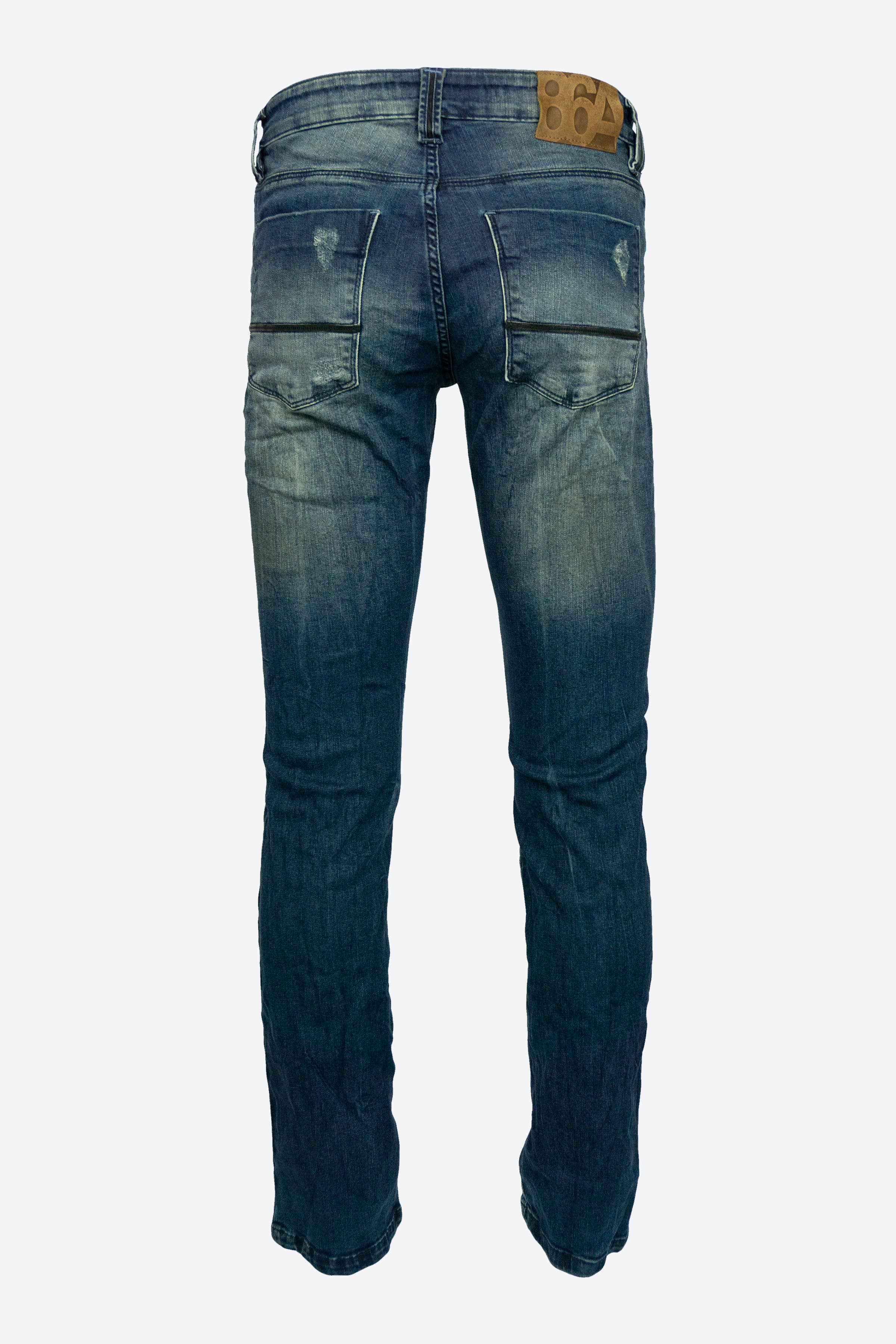 86A Jeans - Wholesale Jeans - Men's - Straight Splatter - Dirty Medium Blue1