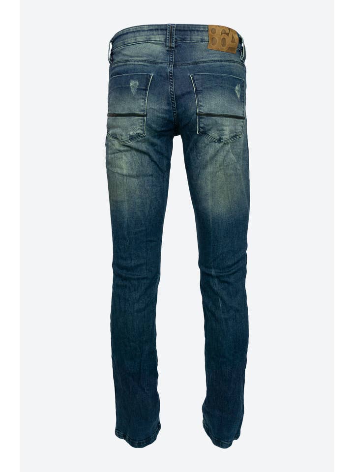 86A Jeans - Wholesale Jeans - Men's - Straight Splatter - Dirty Medium Blue1
